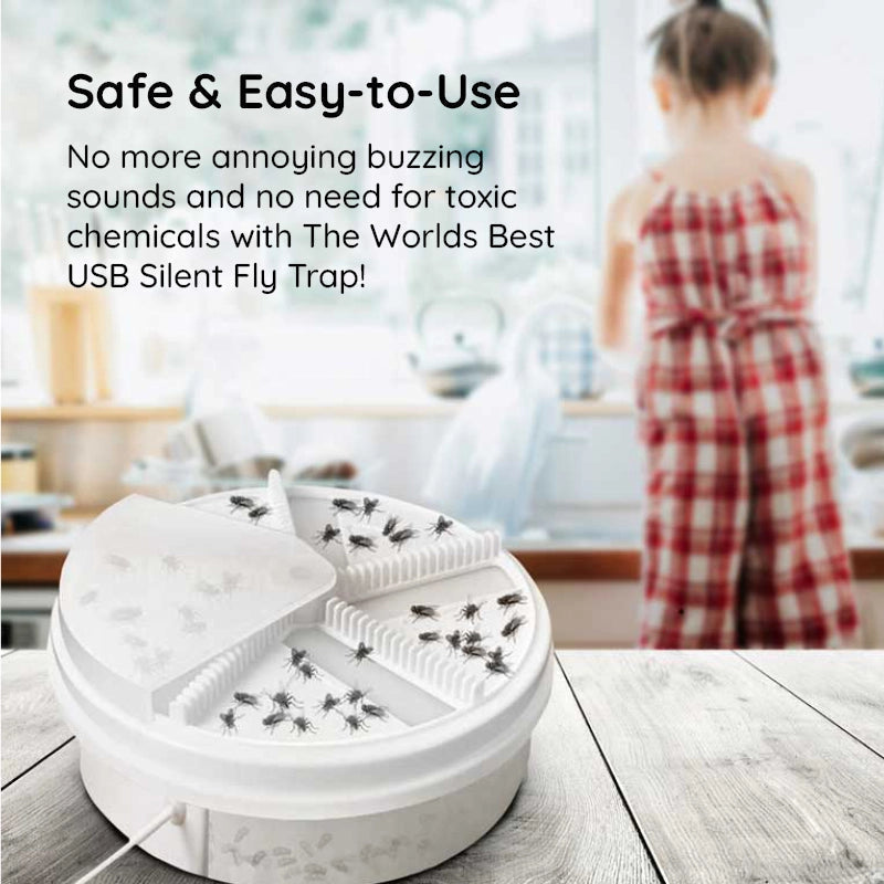 USB Powered Silent Fly Trap Indoor Insect Catcher