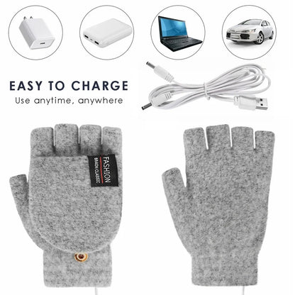 USB Rechargeable Heated Winter Gloves Adjustable Warmth