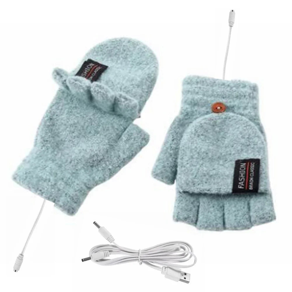 USB Rechargeable Heated Winter Gloves Adjustable Warmth