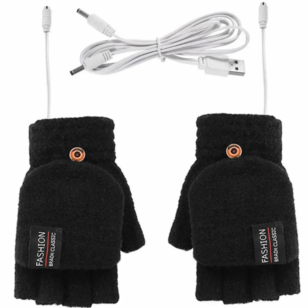 USB Rechargeable Heated Winter Gloves Adjustable Warmth