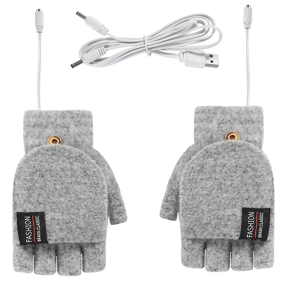 USB Rechargeable Heated Winter Gloves Adjustable Warmth