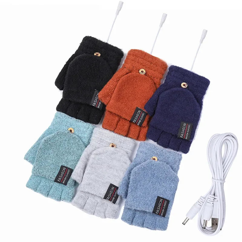 USB Rechargeable Heated Winter Gloves Adjustable Warmth