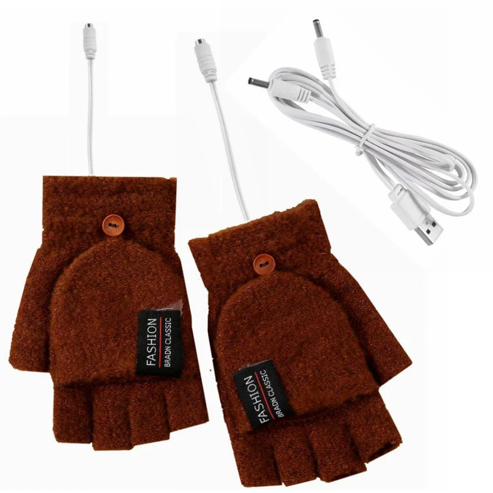 USB Rechargeable Heated Winter Gloves Adjustable Warmth