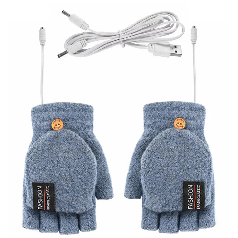 USB Rechargeable Heated Winter Gloves Adjustable Warmth