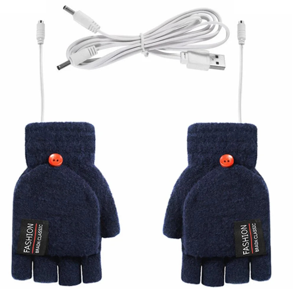 USB Rechargeable Heated Winter Gloves Adjustable Warmth