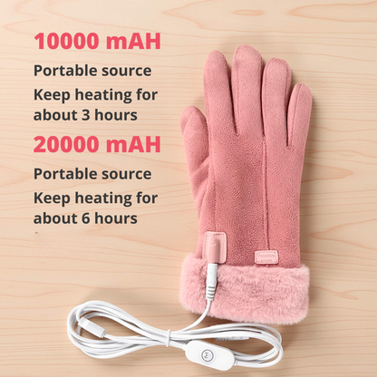 USB Rechargeable Heated Winter Gloves for Women with Touchscreen Protection