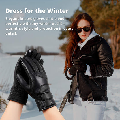 USB Rechargeable Heated Winter Gloves for Women with Touchscreen Protection
