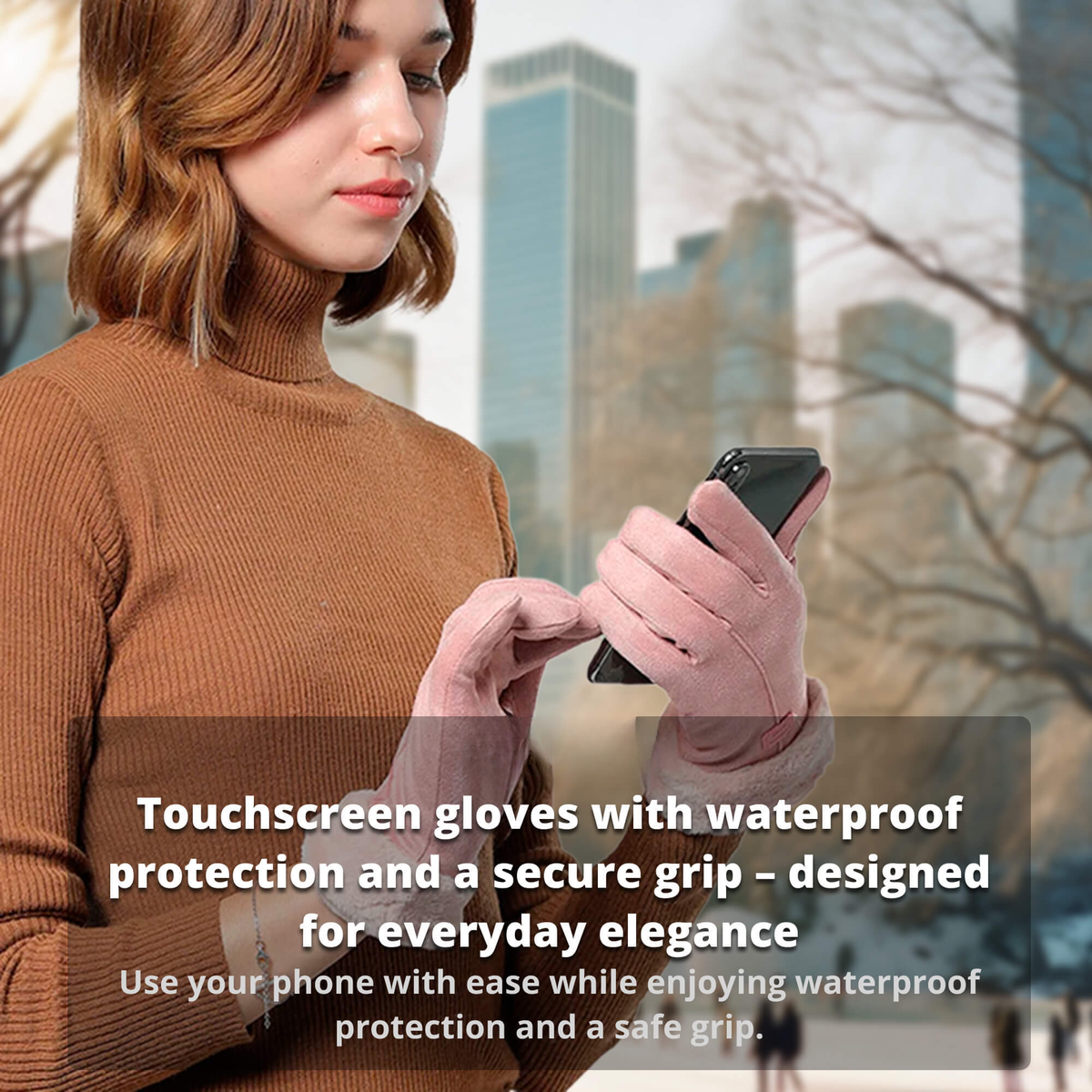 USB Rechargeable Heated Winter Gloves for Women with Touchscreen Protection
