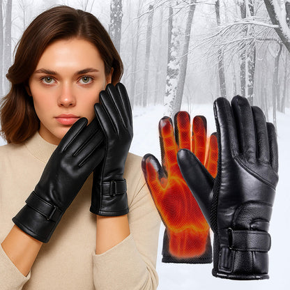 USB Rechargeable Heated Winter Gloves for Women with Touchscreen Protection