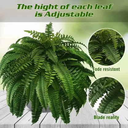UV Resistant Artificial Boston Fern Outdoor Greenery