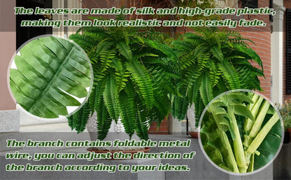 UV Resistant Artificial Boston Fern Outdoor Greenery