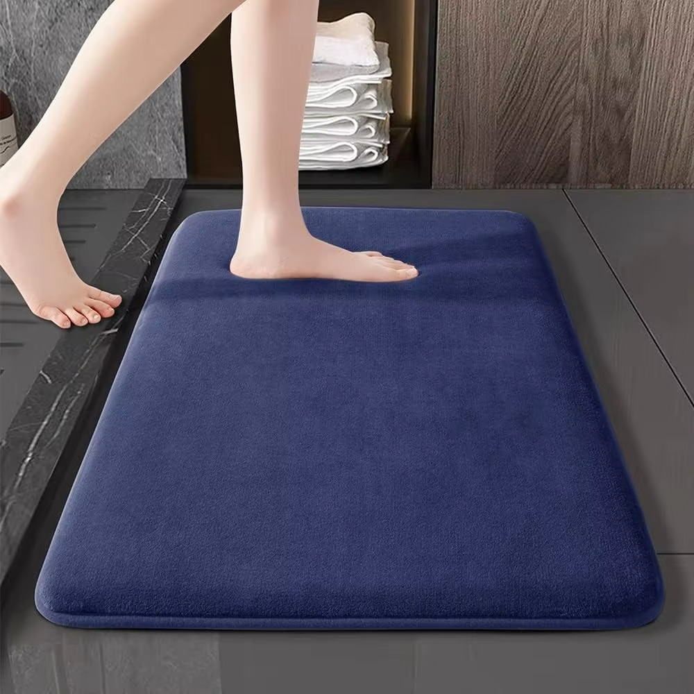 Ultra Absorbent Coral Velvet Anti Slip Bath Mat Machine Washable