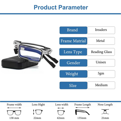Ultra Lightweight Foldable Reading Glasses with Blue Light Filter