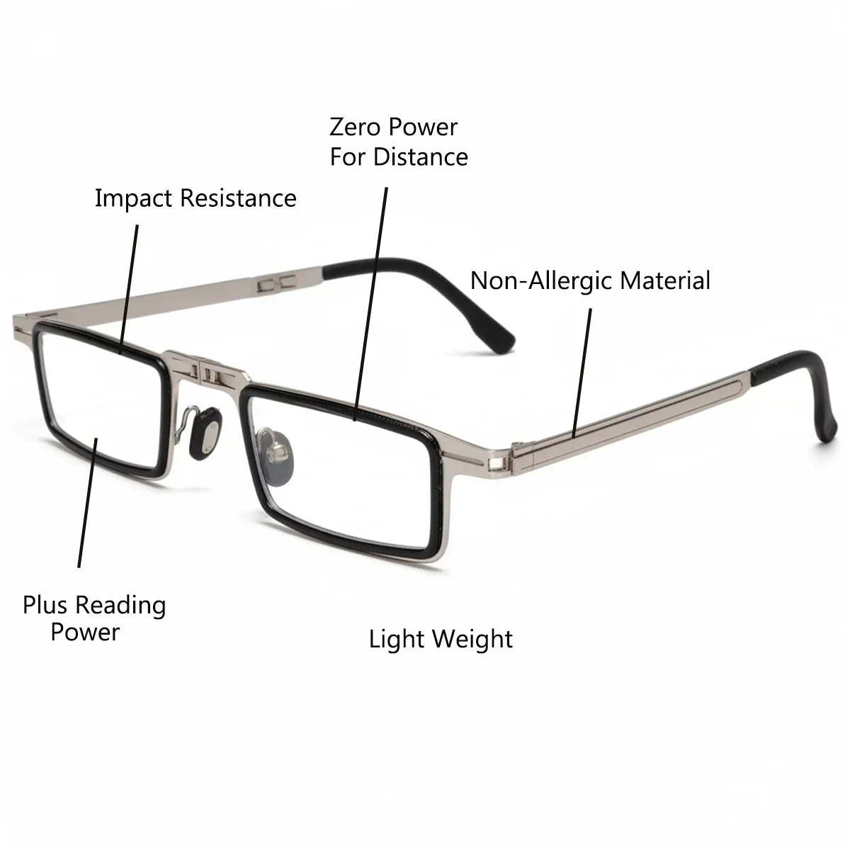 Ultra Lightweight Foldable Reading Glasses with Blue Light Filter