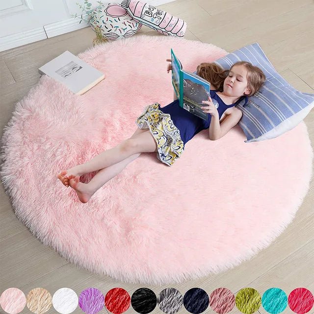 Ultra Soft Round Plush Rug for Bedroom Living Room and Nursery