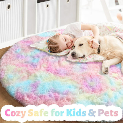 Ultra Soft Round Plush Rug for Bedroom Living Room and Nursery