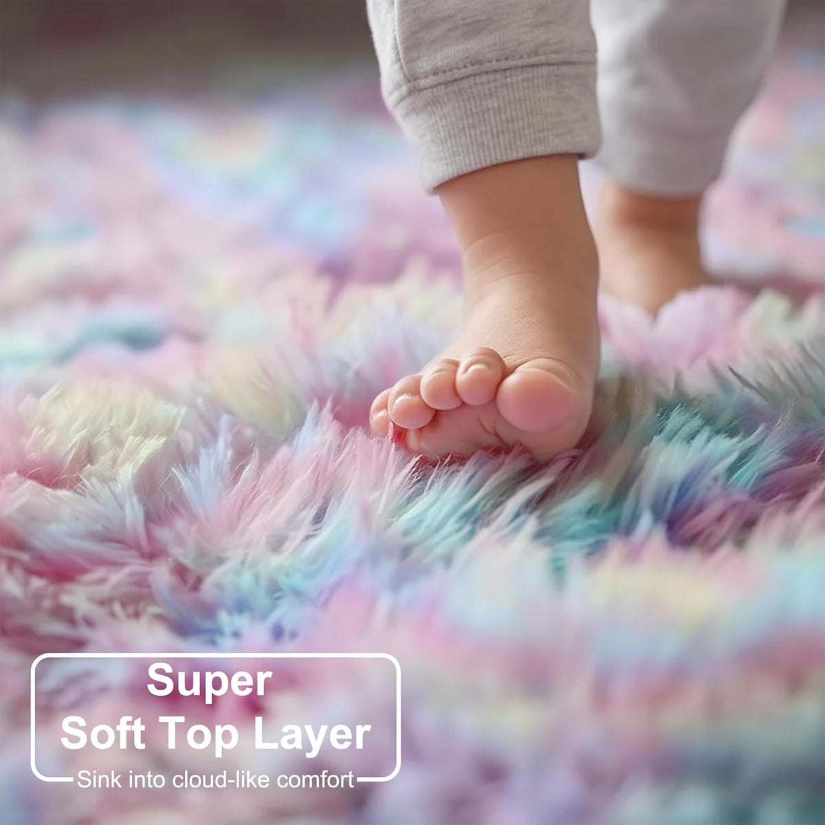 Ultra Soft Round Plush Rug for Bedroom Living Room and Nursery