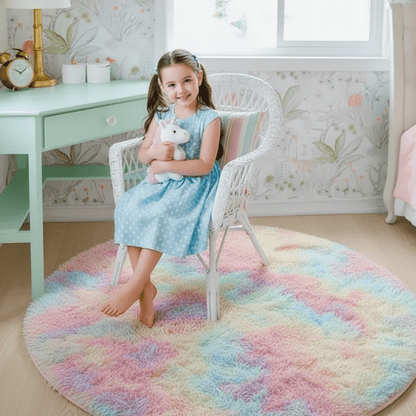Ultra Soft Round Plush Rug for Bedroom Living Room and Nursery