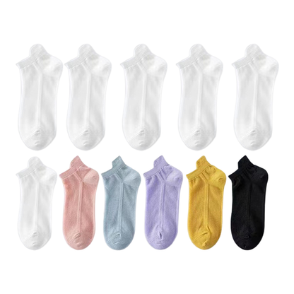 Ultra Thin No Show Socks with Non Slip Heel Grip 5 Pairs