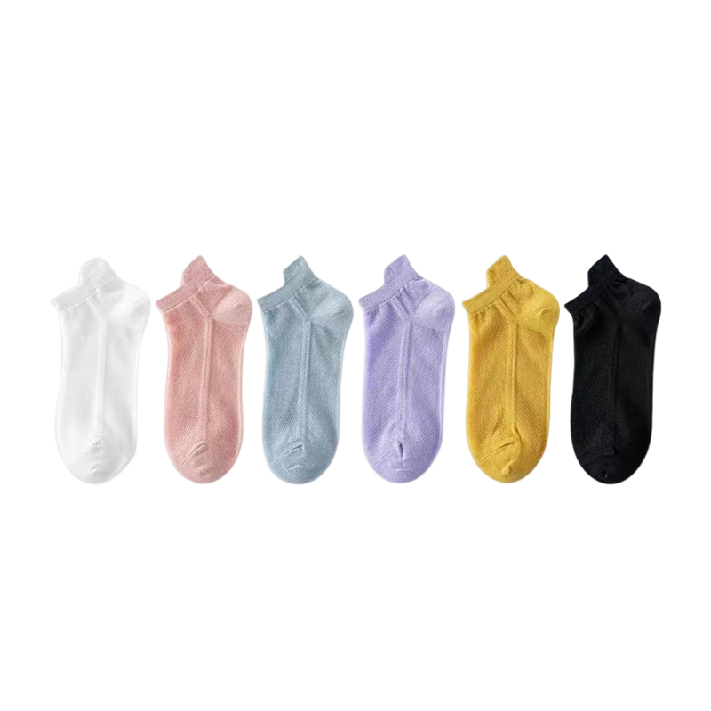 Ultra Thin No Show Socks with Non Slip Heel Grip 5 Pairs