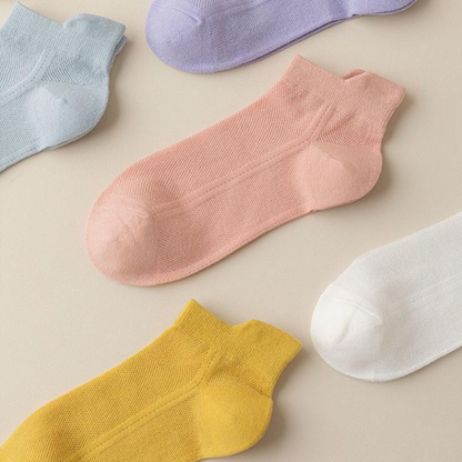 Ultra Thin No Show Socks with Non Slip Heel Grip 5 Pairs