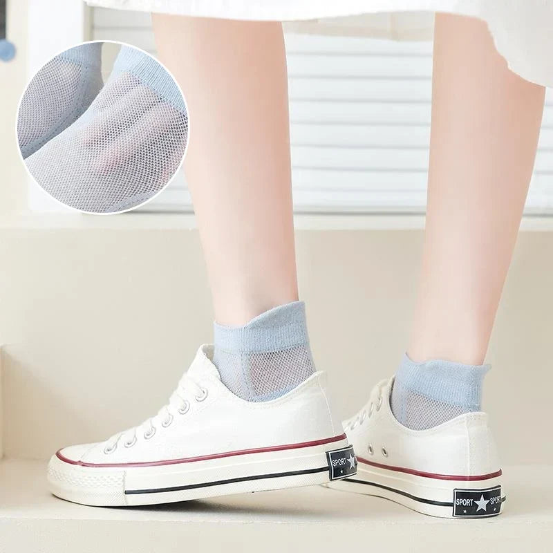 Ultra Thin No Show Socks with Non Slip Heel Grip 5 Pairs