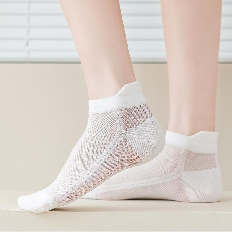 Ultra Thin No Show Socks with Non Slip Heel Grip 5 Pairs
