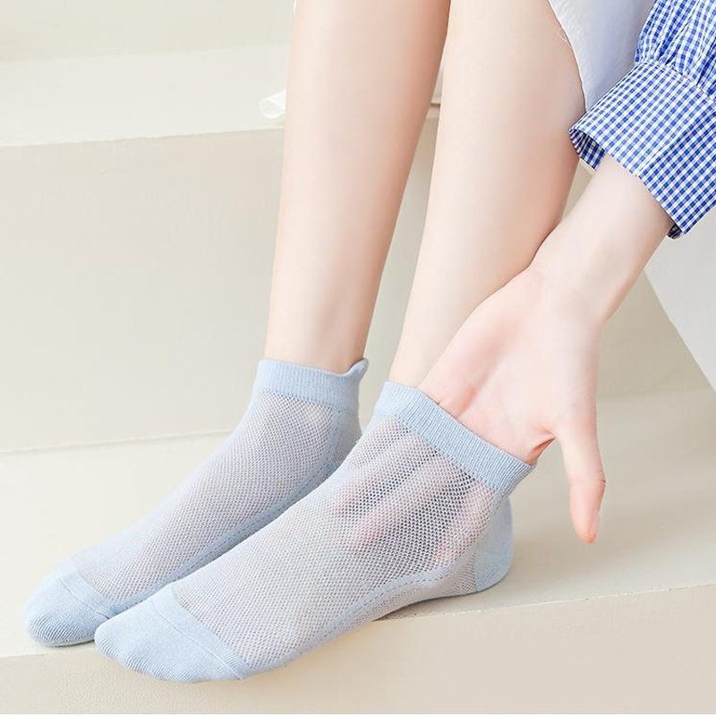 Ultra Thin No Show Socks with Non Slip Heel Grip 5 Pairs