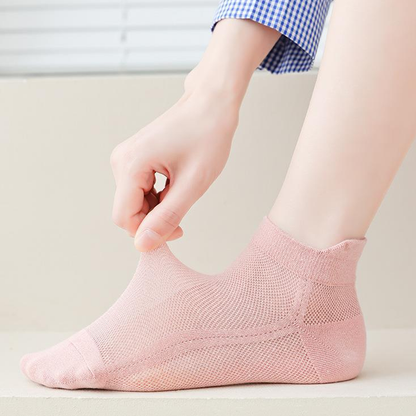 Ultra Thin No Show Socks with Non Slip Heel Grip 5 Pairs