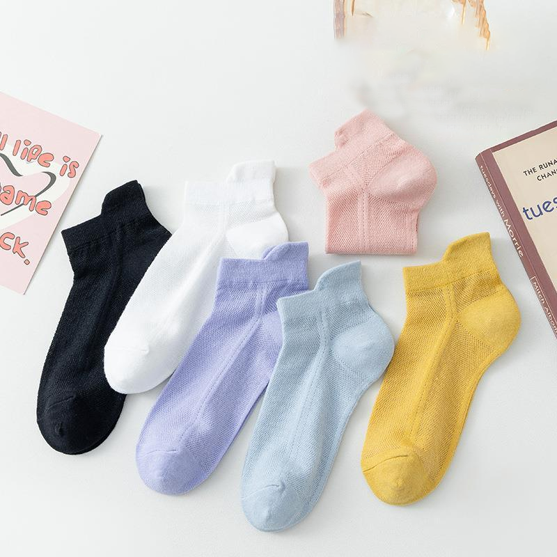 Ultra Thin No Show Socks with Non Slip Heel Grip 5 Pairs