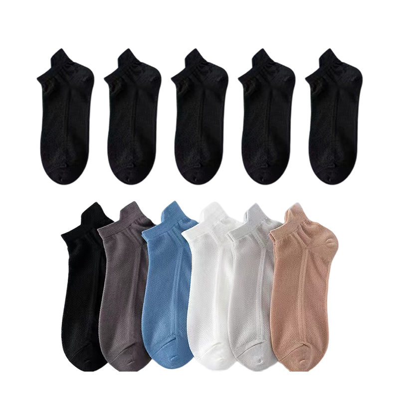 Ultra Thin No Show Socks with Non Slip Heel Grip 5 Pairs