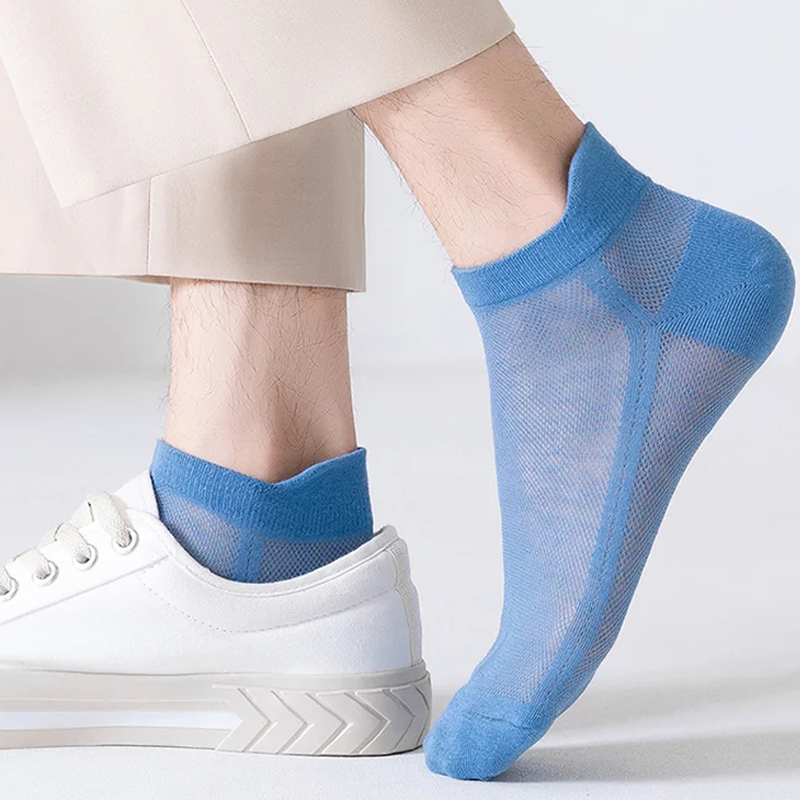Ultra Thin No Show Socks with Non Slip Heel Grip 5 Pairs