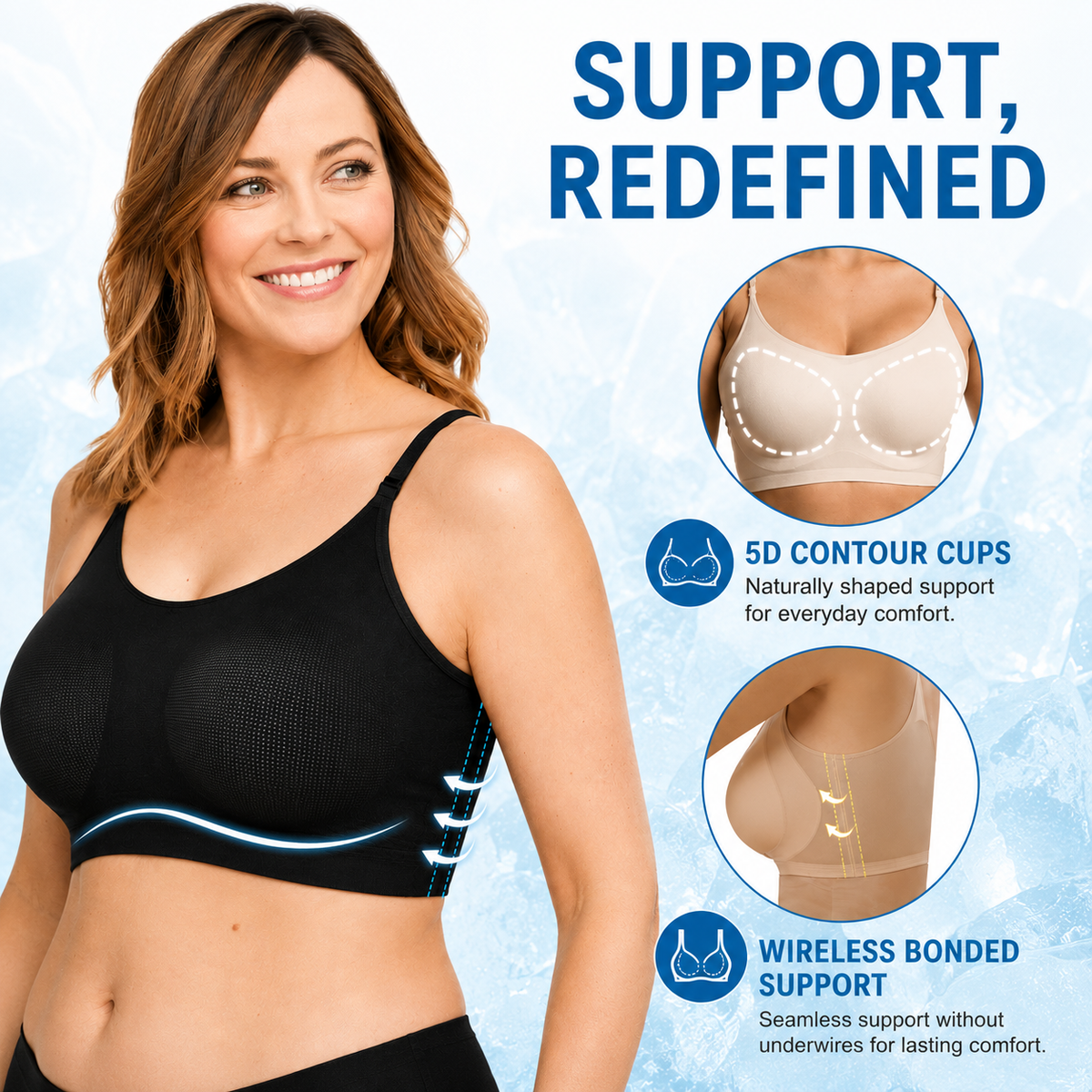 Ultra Thin Seamless Ice Silk Cooling Bra