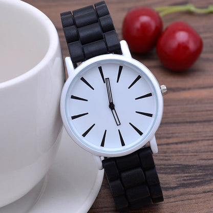 Ultra Thin Silicone Strap Quartz Wristwatch for Women