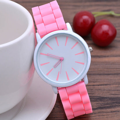 Ultra Thin Silicone Strap Quartz Wristwatch for Women