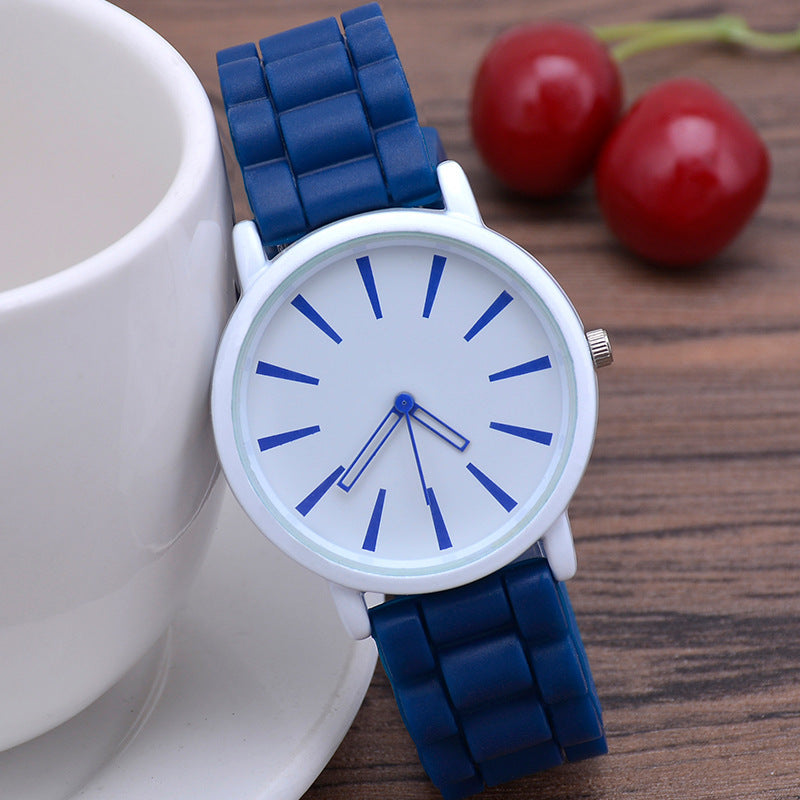 Ultra Thin Silicone Strap Quartz Wristwatch for Women
