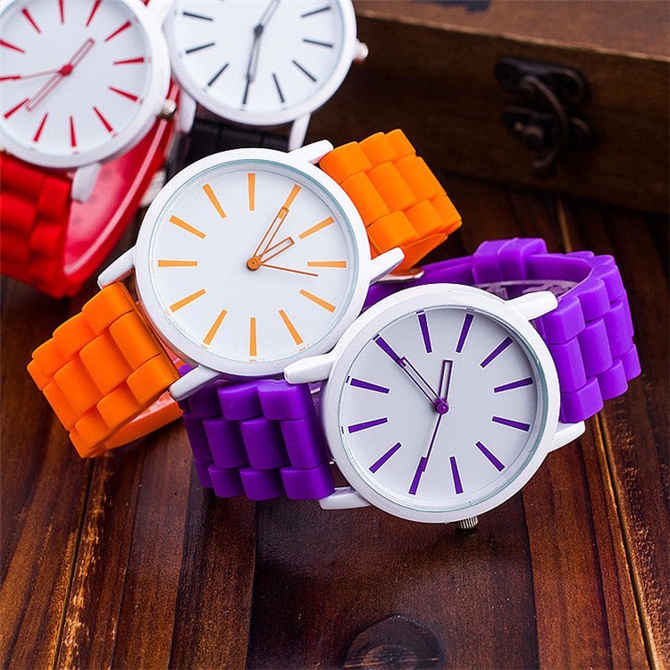 Ultra Thin Silicone Strap Quartz Wristwatch for Women
