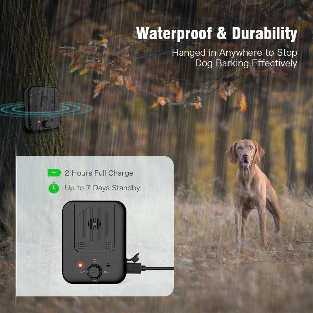 Ultrasonic Anti Barking Device Outdoor Indoor Dog Bark Control
