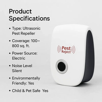 Ultrasonic Pest Repeller Device Outdoor Garden Animal Deterrent Electronic Yard Protection System