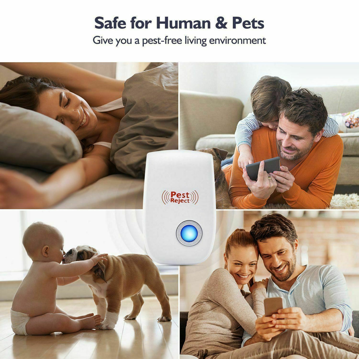 Ultrasonic Pest Repeller Device Outdoor Garden Animal Deterrent Electronic Yard Protection System
