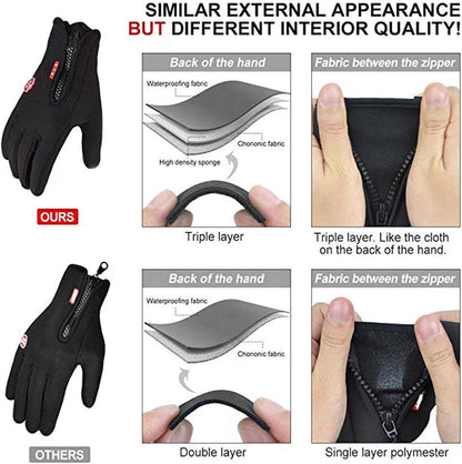 Unisex Winter Sports Gloves Waterproof Touchscreen Thermal Gloves