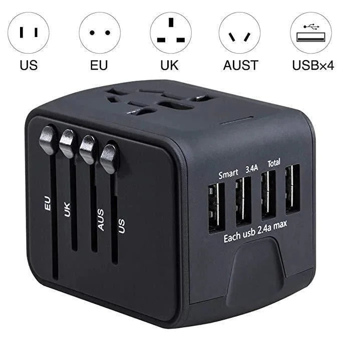 Universal Travel Adapter Voltage Converter USB Charger