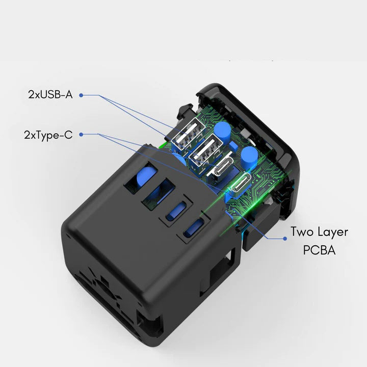Universal Travel Adapter Voltage Converter USB Charger