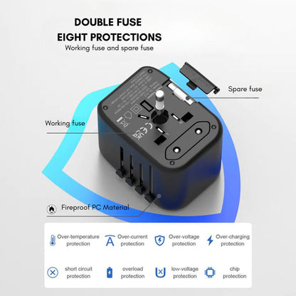 Universal Travel Adapter Voltage Converter USB Charger