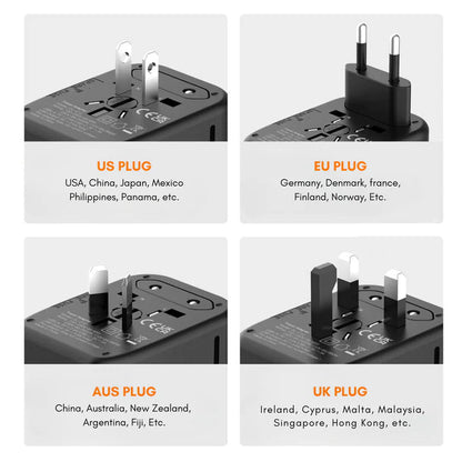 Universal Travel Adapter Voltage Converter USB Charger