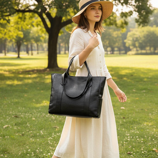 Retro Style Leather Shoulder Bag with Smooth Finish and Organized Storage