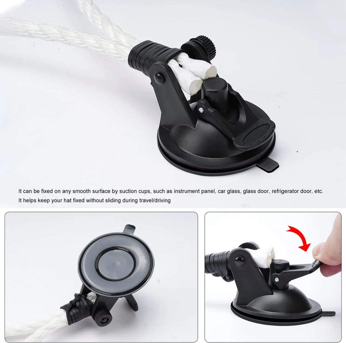Vehicle Cowboy Hat Holder With Suction Mount