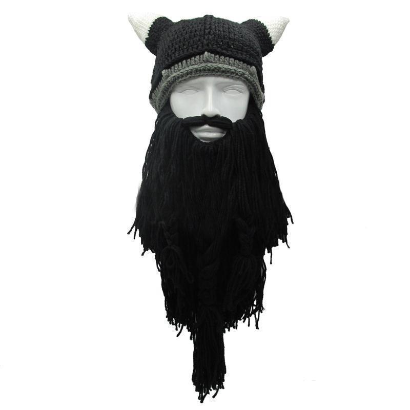 Viking Beard Beanie Hat with Detachable Beard