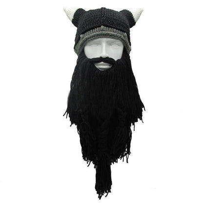 Viking Beard Beanie Hat with Detachable Beard