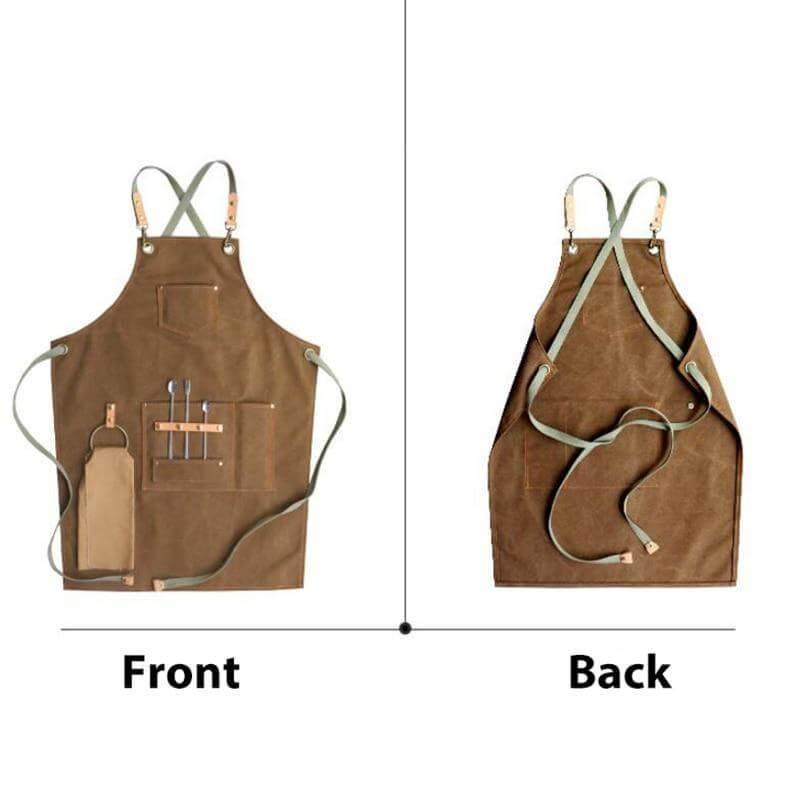 Vintage Canvas Kitchen Apron for Cooking Baking and Grilling